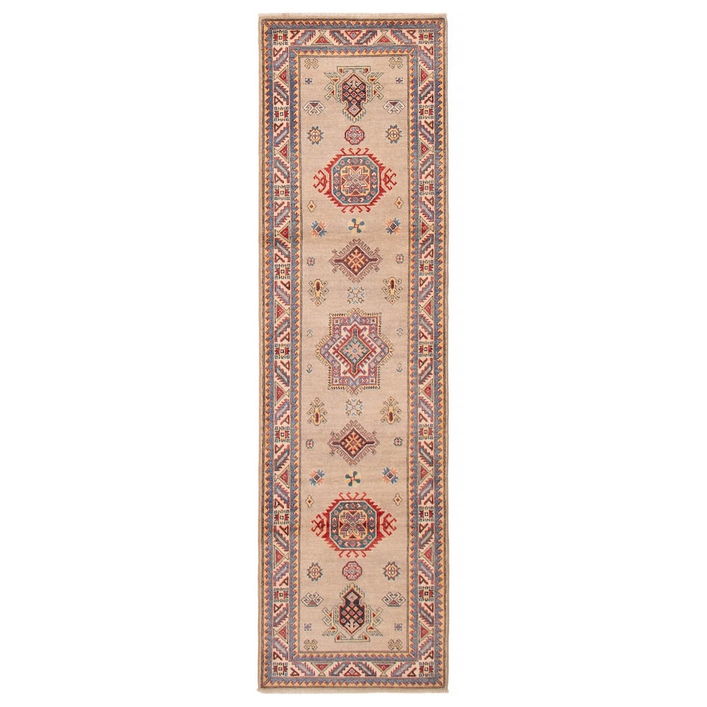 ECARPETGALLERY Hand-knotted Uzbek Ghazni Khaki Wool Rug - 2'9 x 9'10