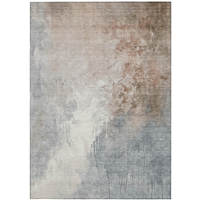 HomeRoots Abstract Transitional Rectangle Outdoor Rug