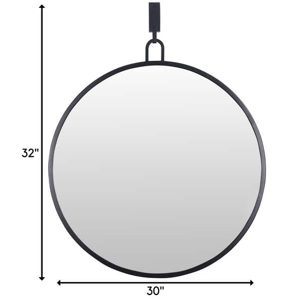 Varaluz Stopwatch Round Accent Mirror - 30"W x 30"H - Black