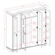 preview thumbnail 4 of 18, Palace Imports 100% Solid Wood Kyle 4-Door Wardrobe Armoire with Solid Wood or Mirrored Doors