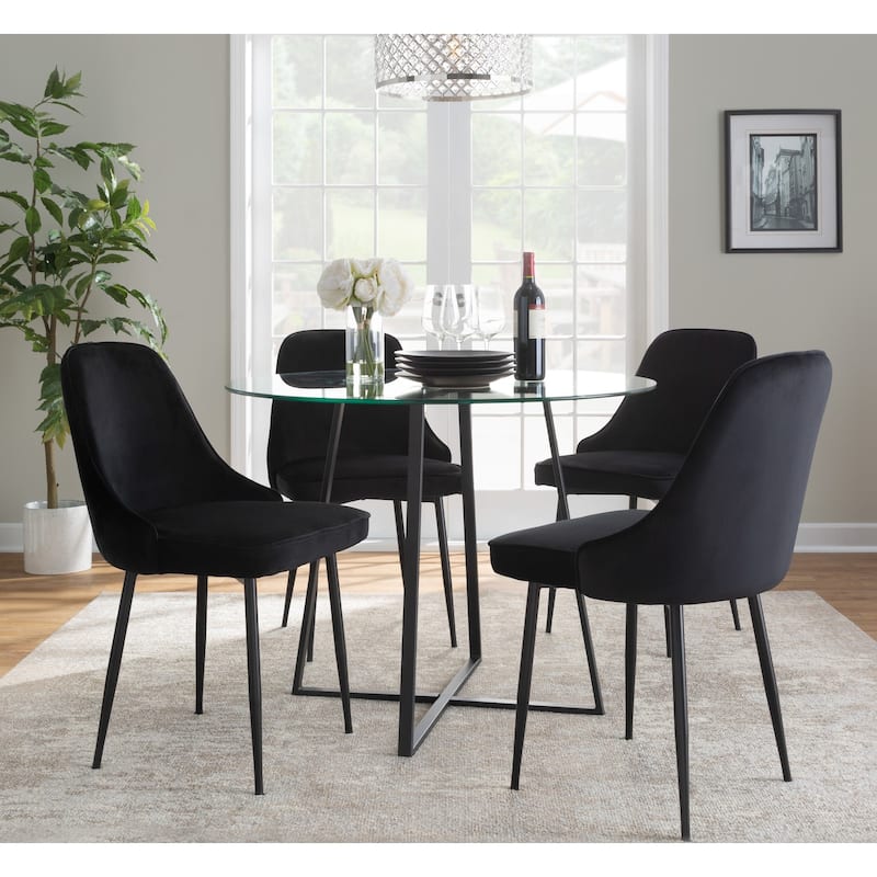 Silver Orchid Naldi Contemporary-Glam Velvet Dining Chair (Set of 2)