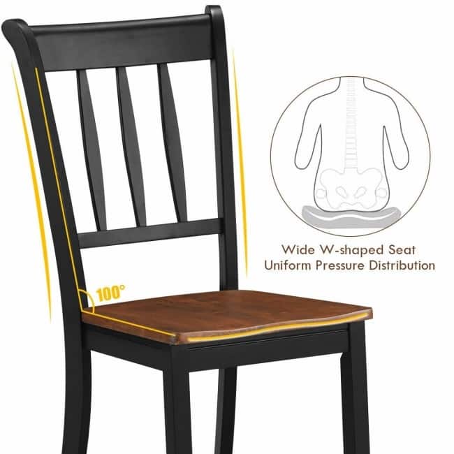 2 Pieces Solid Whitesburg Spindle Back Wood Dining Chairs - 18" x 21" x 38.5"( L x D x H )