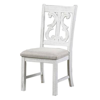 White/Gray Fabric Upholstered Wood Frame Dining Chair, Set of 2, Sturdy Dining Chair for Dining Rooms - 19