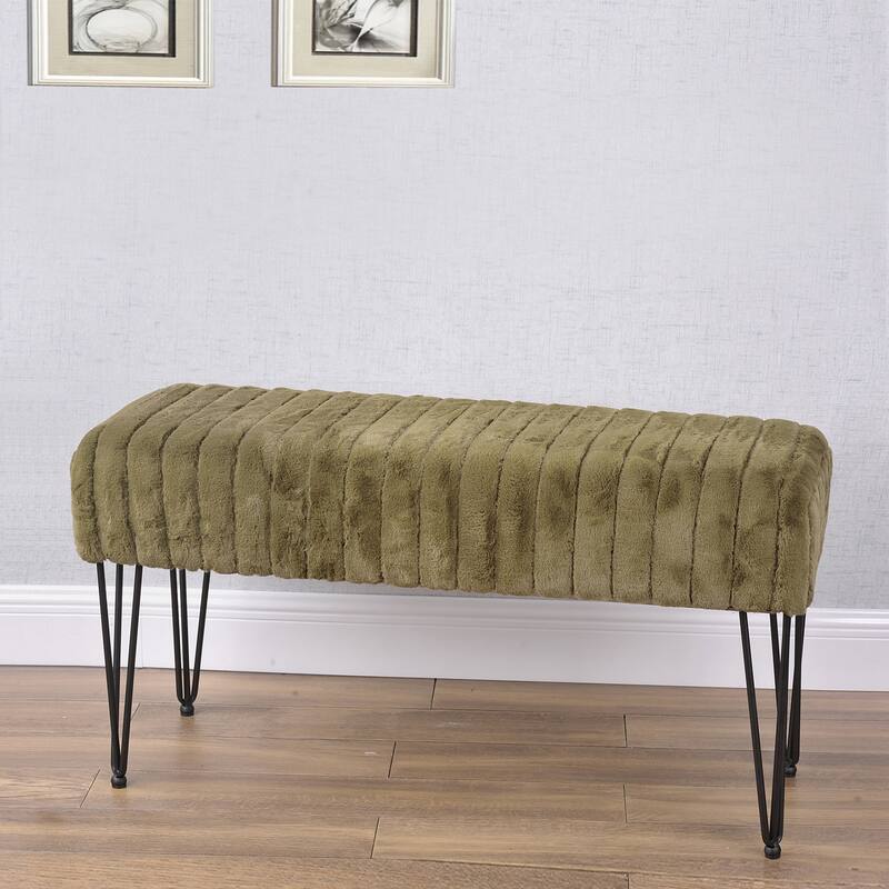 Serenta SuperMink Fauxfur Ottoman Bench