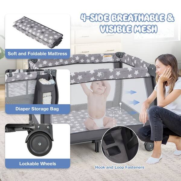 Portable Baby Playard with Changing Table and Music Box 40