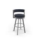 preview thumbnail 13 of 104, Amisco Browser Swivel Counter Stool Navy Blue Faux Leather / Glossy Grey Metal