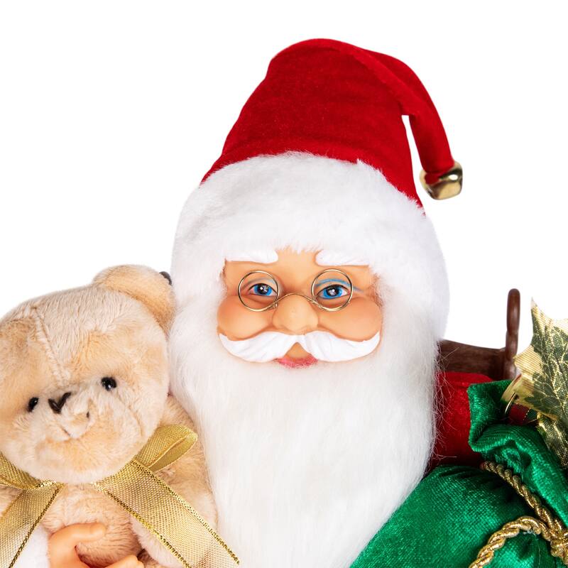 Animated Musical Santa in Rocking Chair Christmas Decoration - 14"