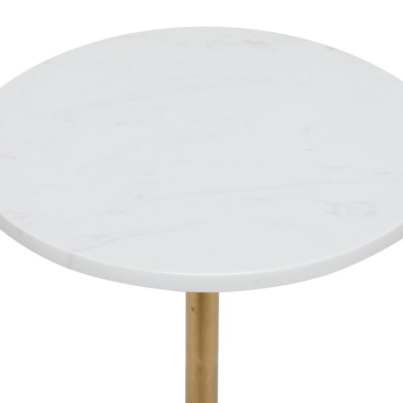 Gold Metal Accent Table with Marble Top 13 x 13 x 25 On Sale Bed