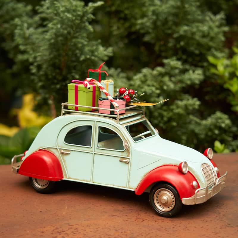 14" Red & Blue Buggy with Christmas Gifts - Small - Small - Blue