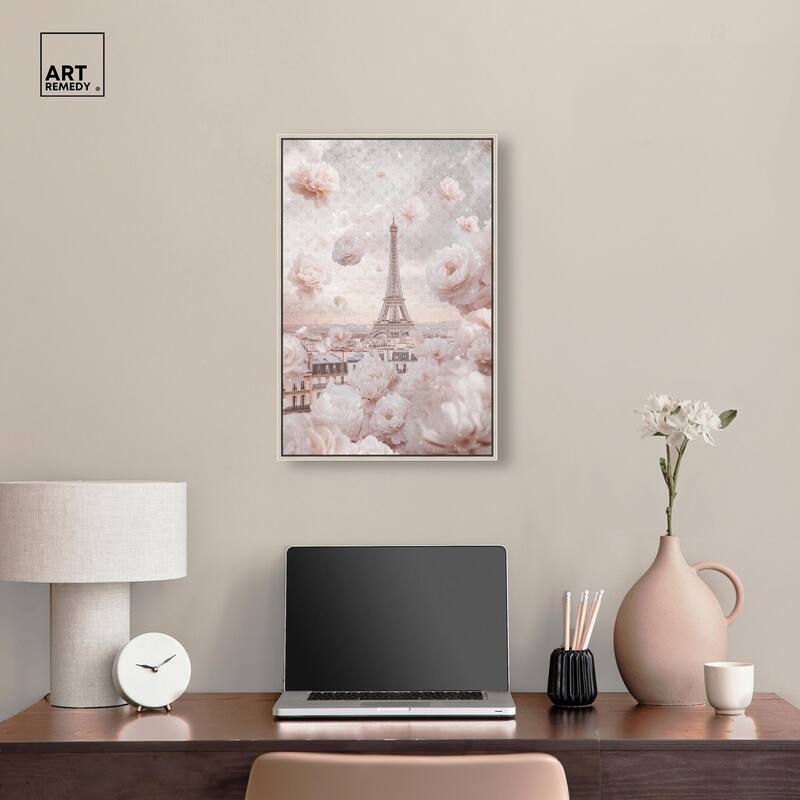 Raining Petals in Paris Canvas by Art Remedy