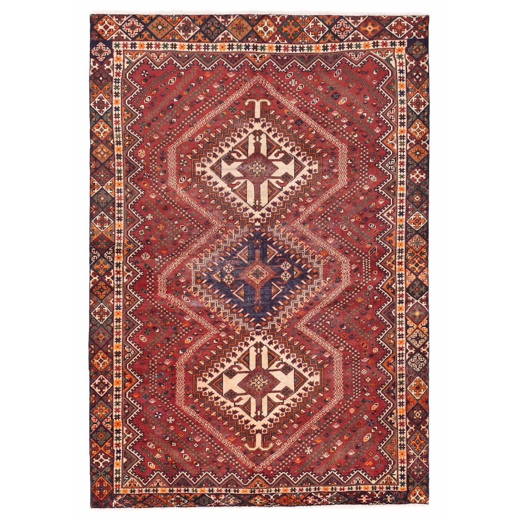 ECARPETGALLERY Hand-knotted Konya Anatolian Red Wool Rug - 6'8 x 9'10