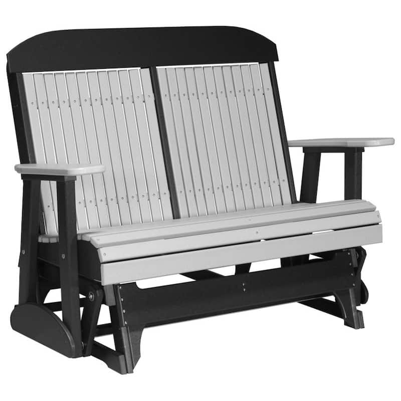 Outdoor All-Weather Poly Lumber Classic Glider - 4' - Dove Gray & Black