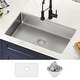 preview thumbnail 80 of 87, KRAUS Dex Stainless Steel Single Bowl Undermount Kitchen Bar Sink 31 1/2 in. x 19 in. x 7 7/8 in., sink KA1US32B