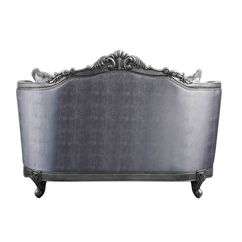Catherine Platinum Loveseat with 3 Pillows