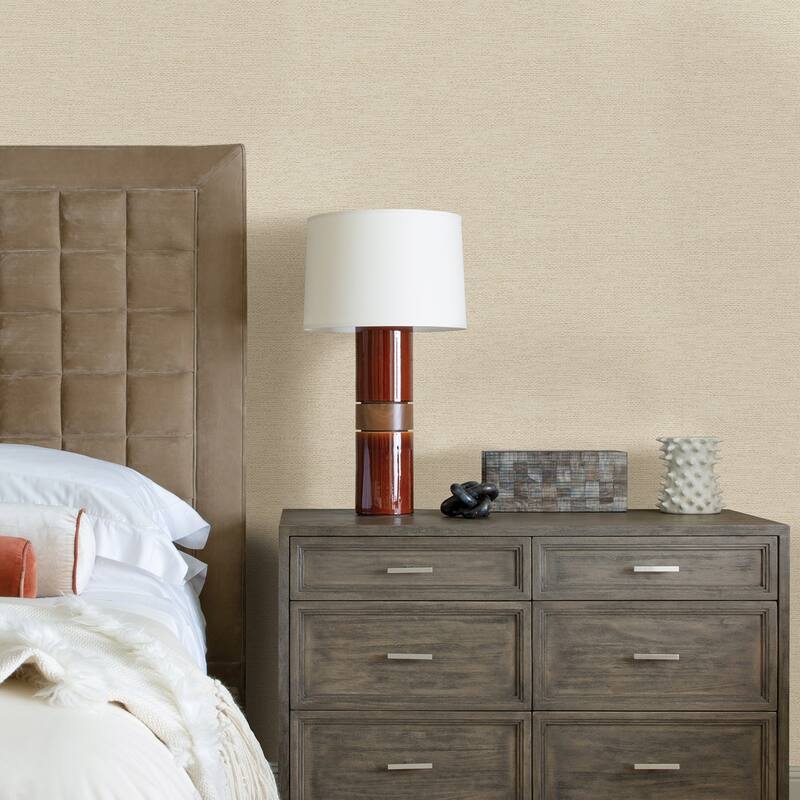 A-Street Prints Jordan Cream Faux Tweed Wallpaper