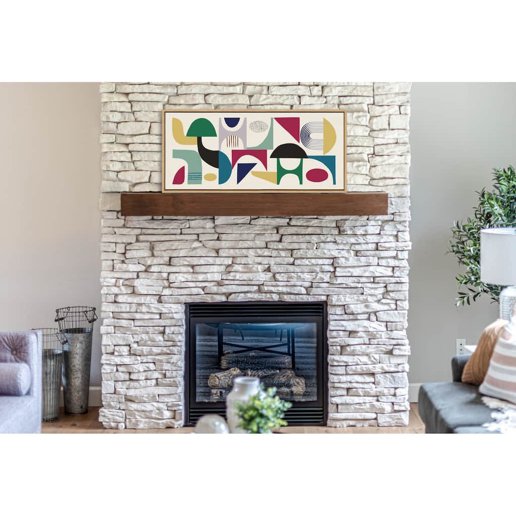Kate and Laurel Sylvie MCM Pattern 02 Framed Canvas by Rachel Lee of My Dream Wall