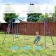 preview thumbnail 3 of 8, Outsunny Outdoor Swing Set for Backyard with 2-Person Swing and 2 Swings, Playground Equipment Outdoor Playset