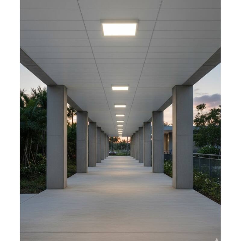 13"w 1-Light Square Low Profile LED Flush Mount Light White Acrylic Finish, RP Lighting