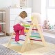 preview thumbnail 6 of 9, 2-in-1 Wooden Triangle Climber Set with Gradient Adjustable Slide - 34 x 18.8 x 28.9 inch (L x W x H)