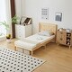 preview thumbnail 24 of 45, Twin Size Solid Wood Platform Bed Frame With Headboard White
