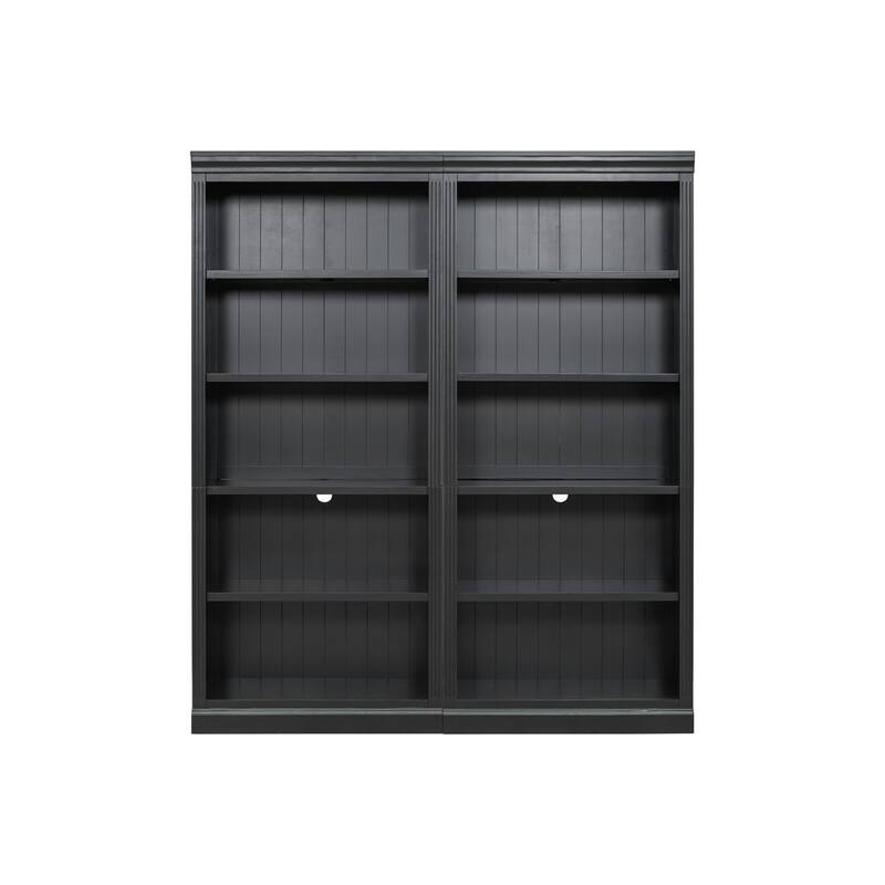 5-Tier Home Decor Bookshelves Suite with Adjustable Shelves - Black