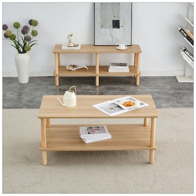 Modern 2-Tier Coffee Table for Living Room