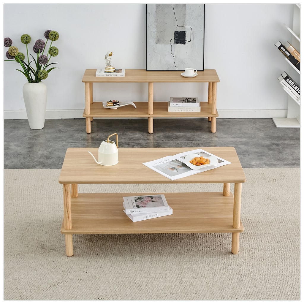 Modern 2-Tier Coffee Table for Living Room
