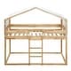 preview thumbnail 49 of 51, Solid Wood Twin Over Twin Bunk Bed with Tent, Playhouse Loft Bedframe