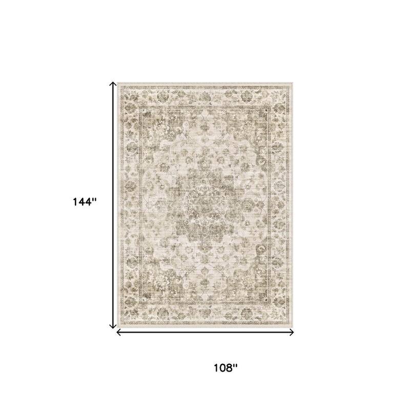 HomeRoots Floral Medallion Traditional Rectangle Area Rug