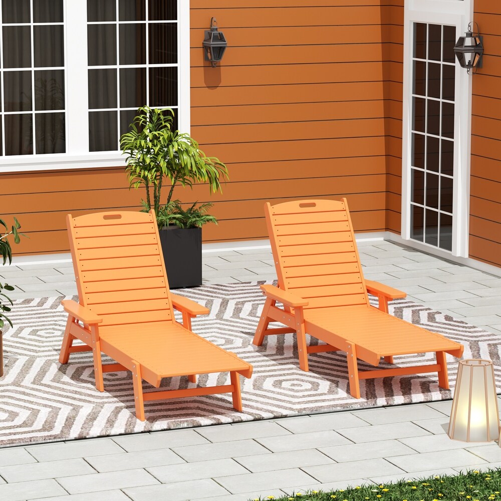 Orange outdoor chaise lounge sales