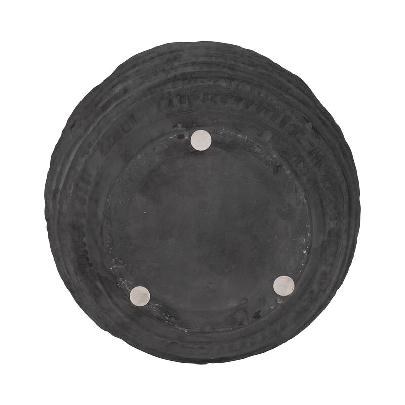 Ceramic Bud Faded Ribbed Bulbous Vase - Black, 15"