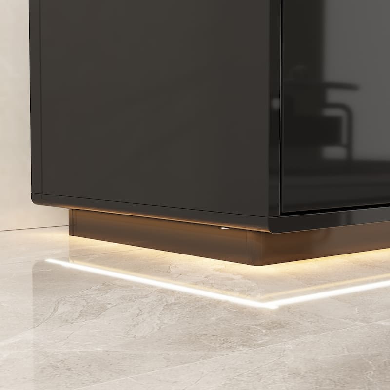 Chic LED-Lit Media Console for Stylish Homes Entertainmnet Center - 70.9"