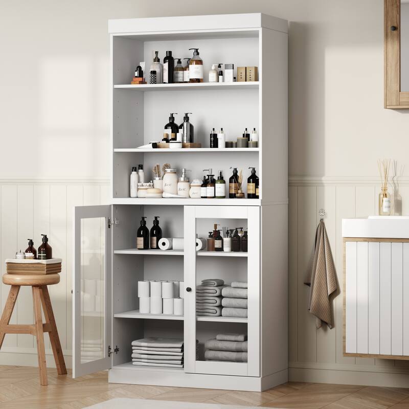 100% Solid Wood 32" Bathroom Cabinet with Optional Doors by Palace Imports