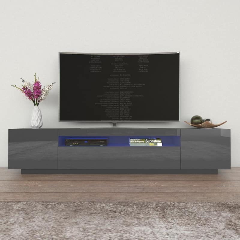 Miami 200 Modern 79-inch TV Stand - Dark Gray
