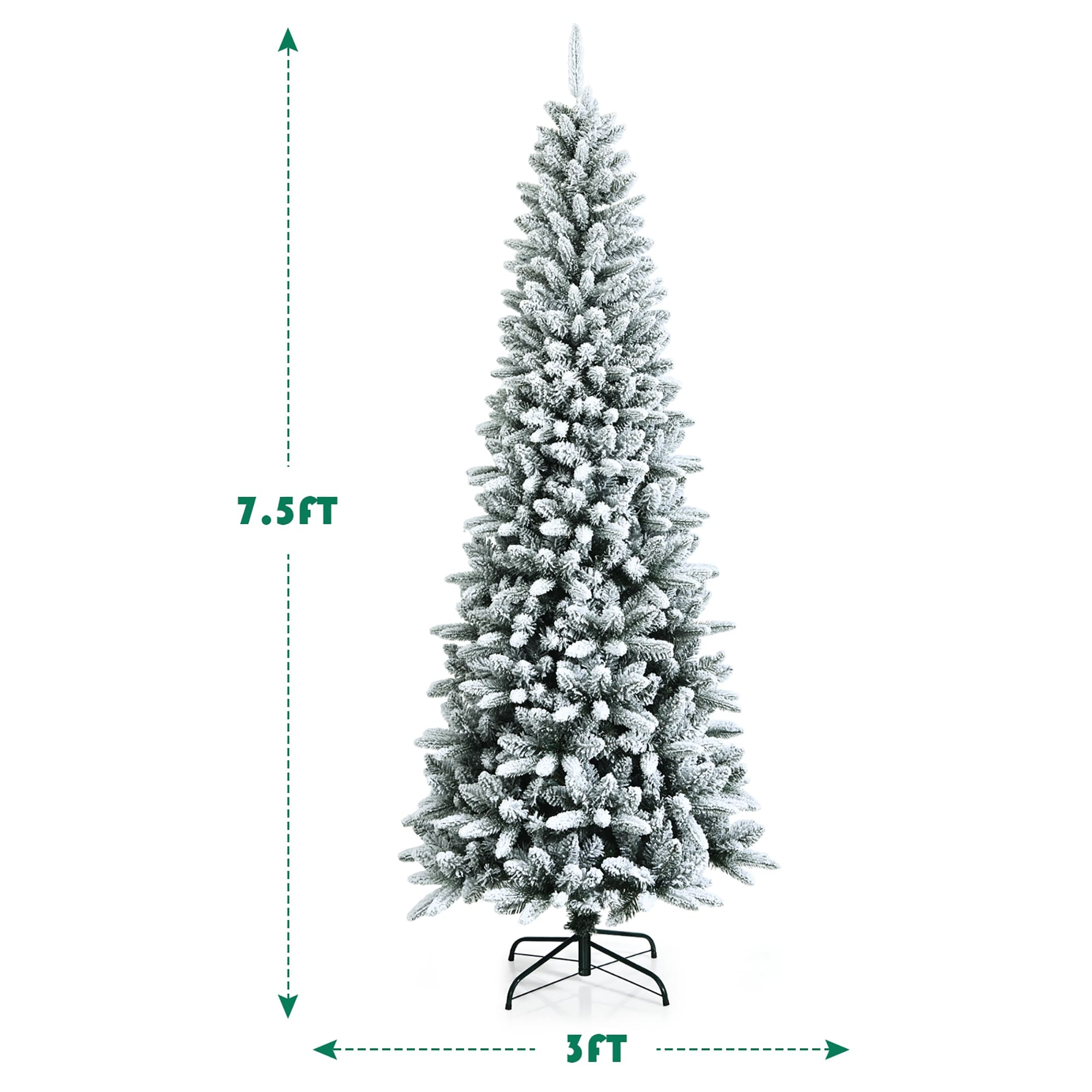✳︎new arrival✳︎christmastreeクリスマスツリー⑦ Aesthetic 7.5FT Pre-Lit Snow Flocked Christmas Tree with 350 Multi