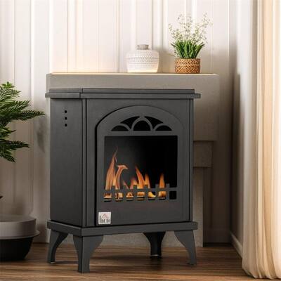 Ethanol Fireplace,9.75" Freestanding Stove Heater,Burns up to 3 Hours