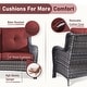 preview thumbnail 11 of 22, Outdoor Furniture Loveseat Couch High Back Wicker Sofa