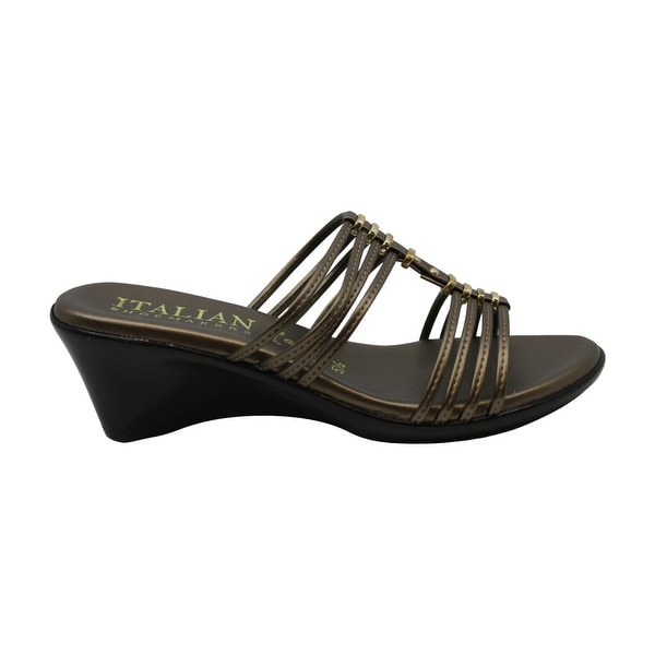 ITALIAN Shoemakers Womens Leona_ Leather Open Toe Casual Platform Sandals. Opens flyout.