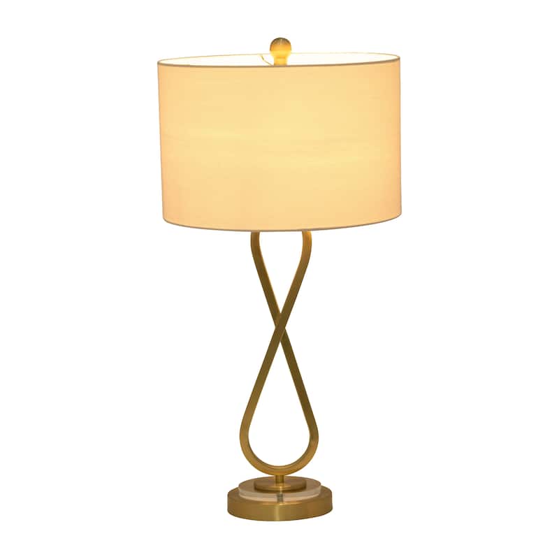 Sagebrook Home Modern Glam Metal Set Of 2 28" Infinity Table Lamps, Gold, Geometric - 14" x 14" x 28"