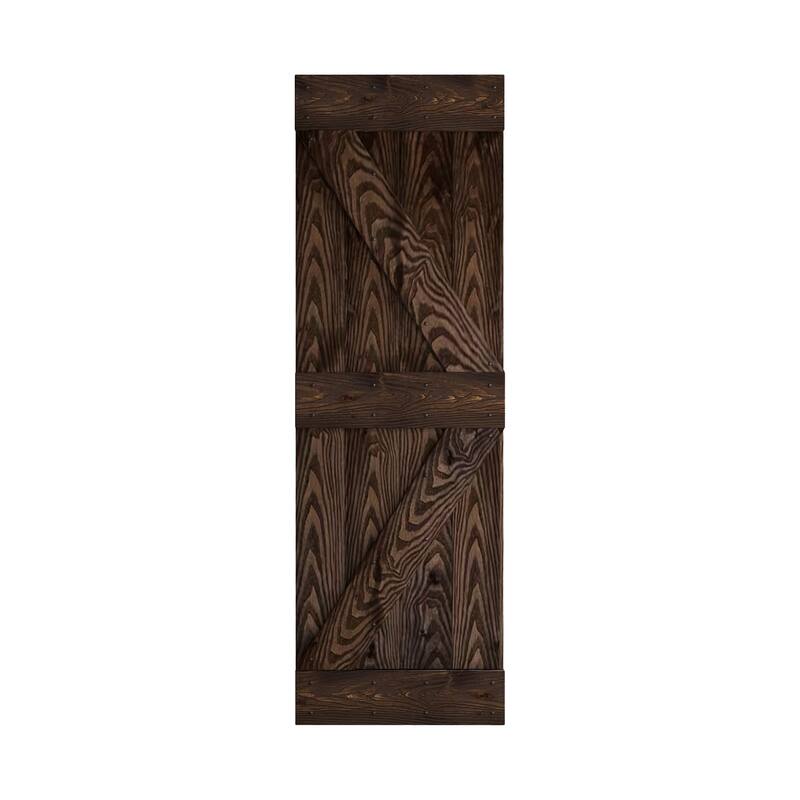Coast Sequoia 30in./36in./48in./60in./72in. x 84in. Embossing Pine Wood Bi-Fold Barn Door With Sliding Hardware Kit - 36in.x84in. - Kona Coffee