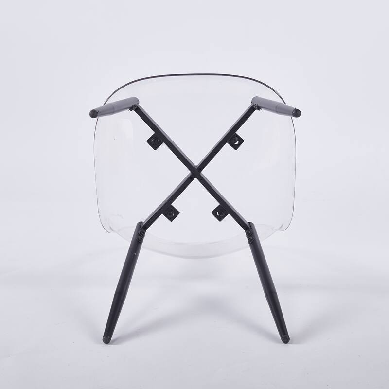 Transparent Shell Dining Chairs, Metal Legs Modern Design, Set of 4