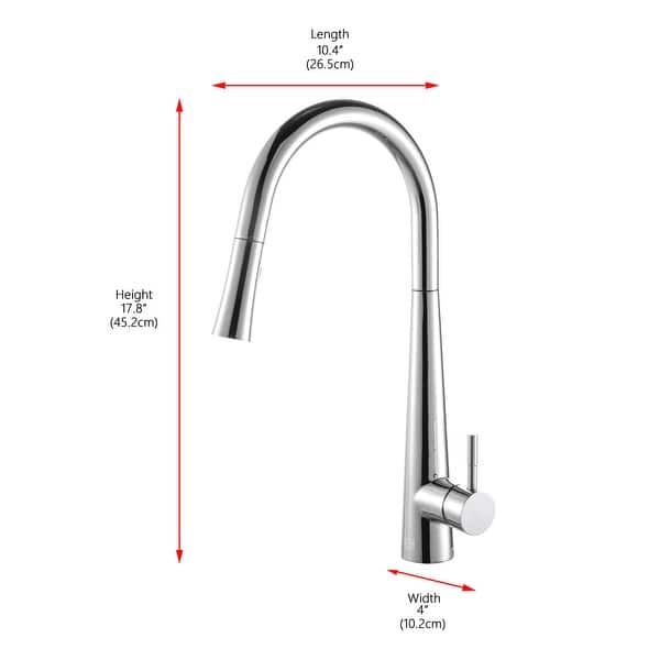 dimension image slide 1 of 3, Elegant Lighting FAK-301 Lucas 1.8 GPM Single Hole Pull Down Kitchen