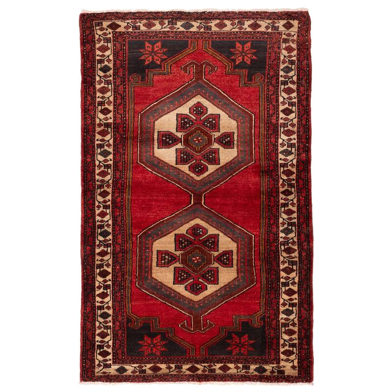 ECARPETGALLERY Hand-knotted Andelz Red Wool Rug - 4'2 x 6'8