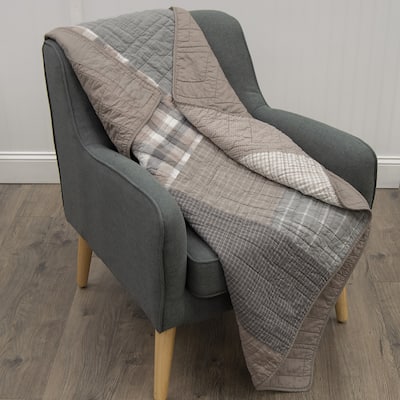 Donna Sharp Smoky Square Cotton Throw Blanket