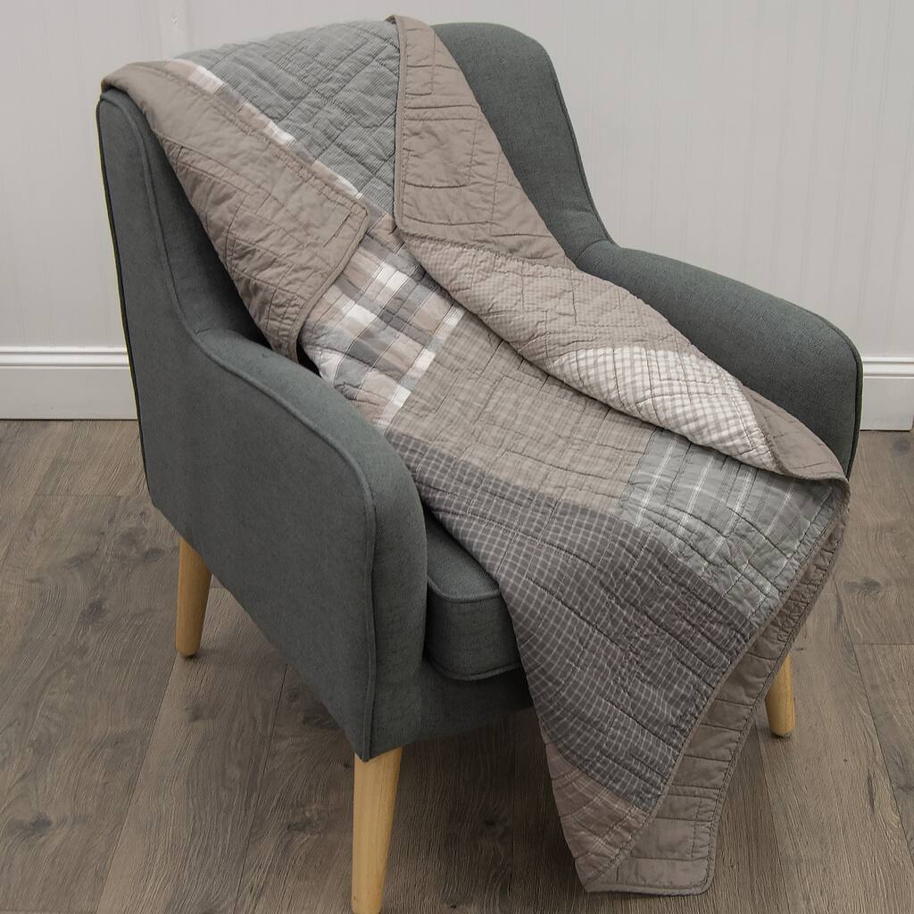 Donna Sharp Smoky Square Cotton Throw Blanket