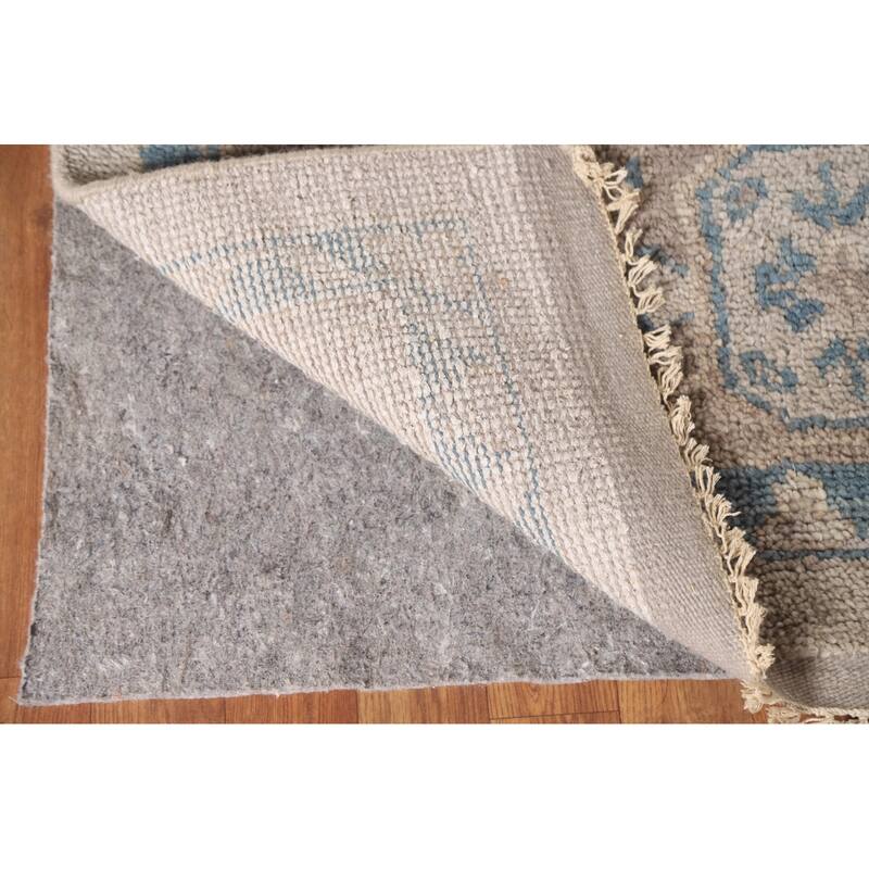 Geometric Oushak Oriental Area Rug Handmade Wool Carpet - 9'0"x 11'11"