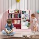preview thumbnail 2 of 33, 4-Tier Kids Wooden Bookshelf, 5 Layer Sling Bookcase, Baby Storage Book Rack, Kids Book Toy Organizer Chest