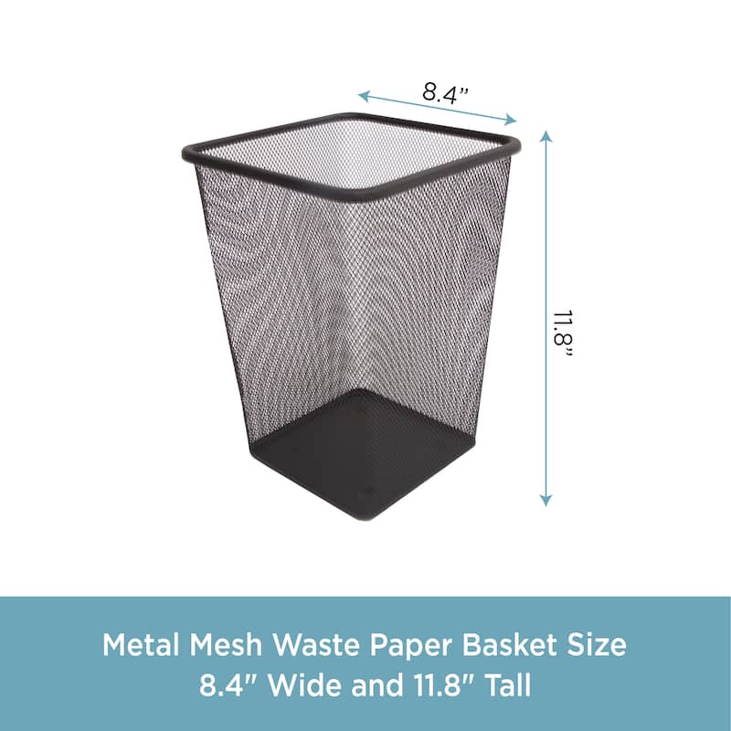 Kenney Storage Made Simple Metal Mesh Waste Paper Basket