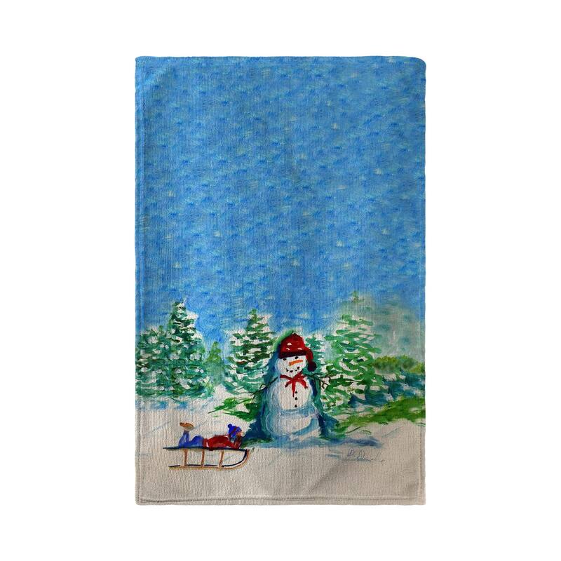Snowman & Sled Kitchen Towel - 16x25