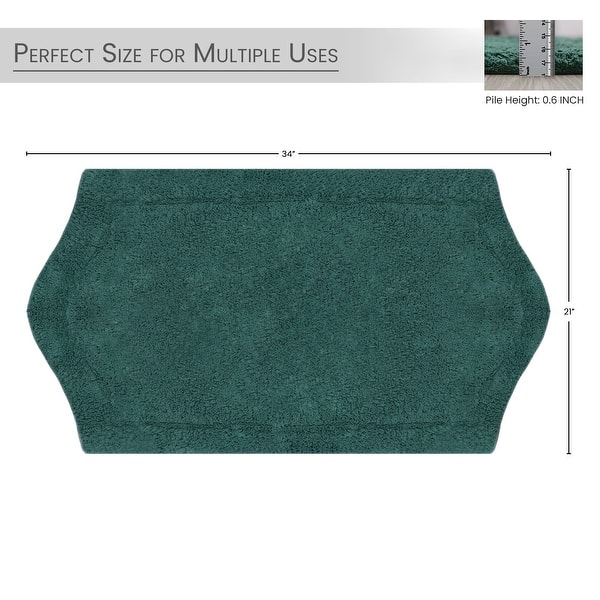 dimension image slide 4 of 15, Home Weavers Bathroom Rug, Cotton Soft, Water Absorbent Bath Rug, Non Slip Shower Rug Machine Washable 21"x34" Rectangle